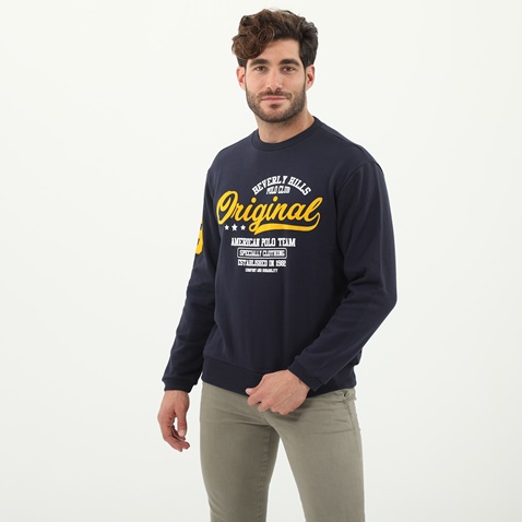BEVERLY HILLS POLO CLUB-Ανδρική μπλούζα BEVERLY HILLS POLO CLUB μπλε