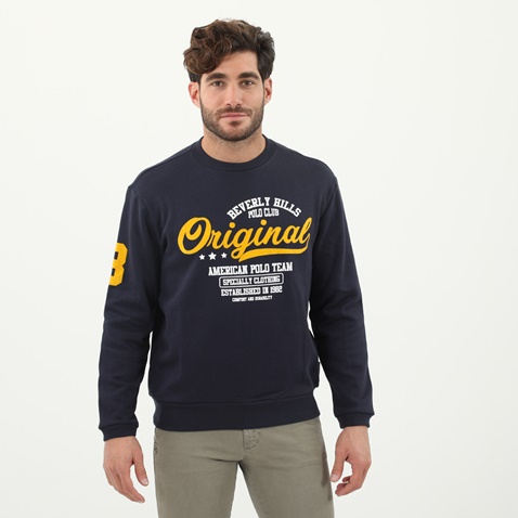 BEVERLY HILLS POLO CLUB-Ανδρική μπλούζα BEVERLY HILLS POLO CLUB μπλε