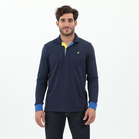 BEVERLY HILLS POLO CLUB-Ανδρική μπλούζα polo BEVERLY HILLS POLO CLUB μπλε