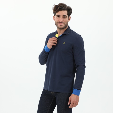 BEVERLY HILLS POLO CLUB-Ανδρική μπλούζα polo BEVERLY HILLS POLO CLUB μπλε