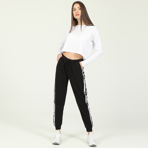 BODYTALK-Γυναικείο παντελόνι φόρμας BODYTALK STOCK 90'sBABEW JOGGER μαύρο λευκό