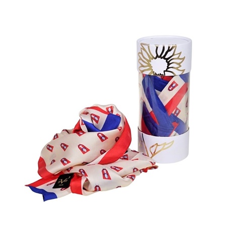 19V69 ITALIA-Γυναικείο φουλάρι 19V69 ITALIA GIFT SCARF μπλε κόκκινο
