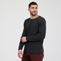 DIRTY LAUNDRY-Ανδρική πλεκτή μπλούζα DIRTY LAUNDRY CASHMERE KNIT RAW-EDGED ανθρακί
