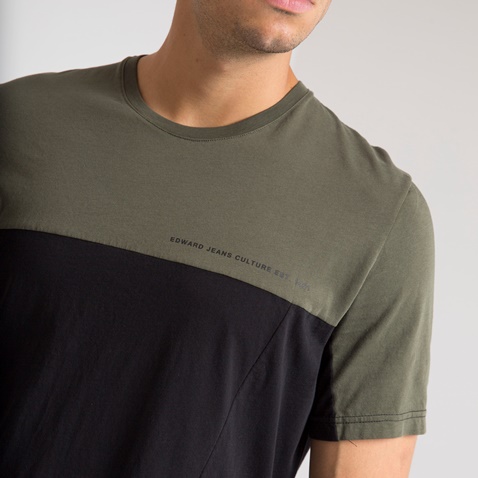 EDWARD JEANS-Ανδρικό t-shirt EDWARD JEANS MP-N-TOP-W20-004 CULTY λαδί γκρι