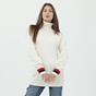 BEVERLY HILLS POLO CLUB-Γυναικείο μακρύ πουλόβερ BEVERLY HILLS POLO CLUB μπεζ