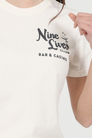 SUPERDRY-Γυναικείο t-shirt SUPERDRY OVIN VINTAGE CROSSING LINES B λευκό