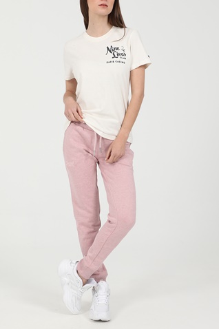SUPERDRY-Γυναικείο t-shirt SUPERDRY OVIN VINTAGE CROSSING LINES B λευκό
