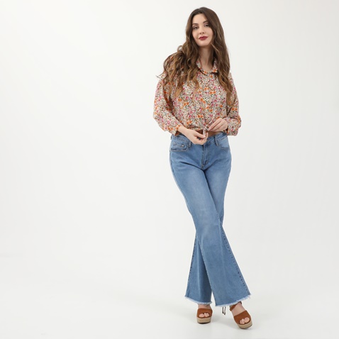 ATTRATTIVO-Γυναικείο cropped πουκάμισο ATTRATTIVO πολύχρωμο floral