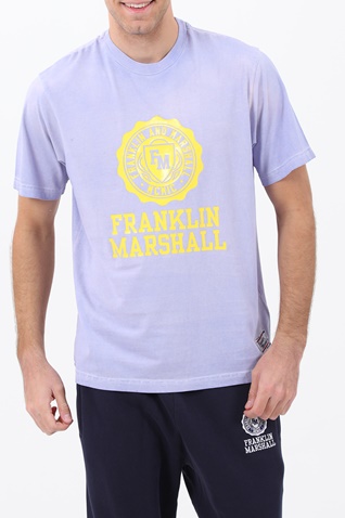 FRANKLIN & MARSHALL-Ανδρικό t-shirt FRANKLIN & MARSHALL μπλε μωβ