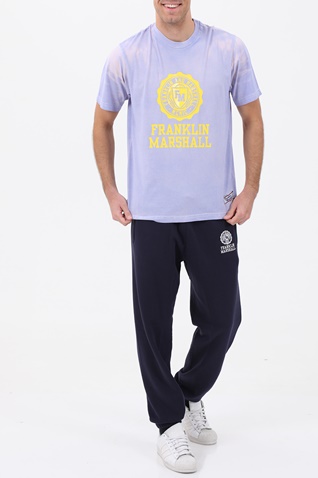 FRANKLIN & MARSHALL-Ανδρικό t-shirt FRANKLIN & MARSHALL μπλε μωβ