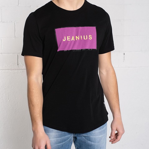 EDWARD JEANS-Ανδρικό t-shirt EDWARD JEANS JEANER μαύρο μοβ