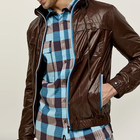 EDWARD JEANS-Ανδρικό ελαφρύ jacket EDWARD JEANS BLAEZ-S22 καφέ