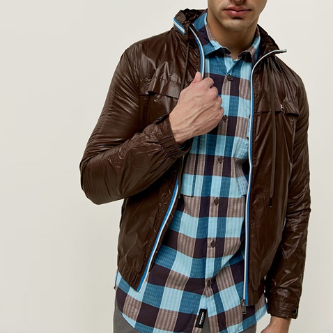 EDWARD JEANS-Ανδρικό ελαφρύ jacket EDWARD JEANS BLAEZ-S22 καφέ