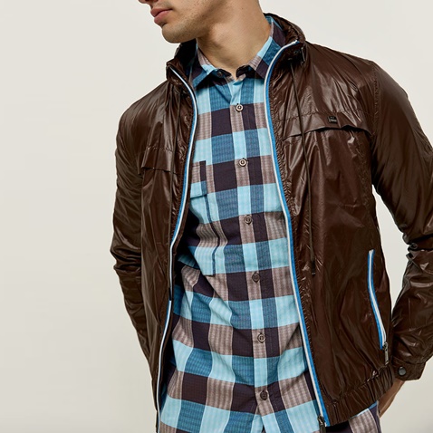 EDWARD JEANS-Ανδρικό ελαφρύ jacket EDWARD JEANS BLAEZ-S22 καφέ