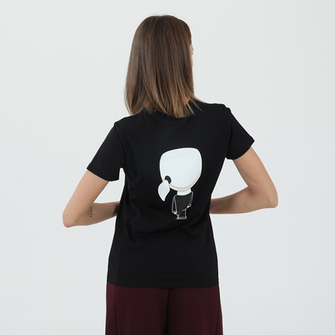 KARL LAGERFELD-Γυναικείο t-shirt KARL LAGERFELD APPAREL IKONIK μαύρο
