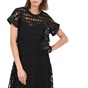KARL LAGERFELD-Γυναικείο top KARL LAGERFELD EMBROIDERED MESH μαύρο