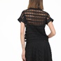 KARL LAGERFELD-Γυναικείο top KARL LAGERFELD EMBROIDERED MESH μαύρο