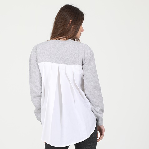KARL LAGERFELD-Γυναικεία φούτερ μπλούζα KARL LAGERFELD 211W1801 FABRIC MIX γκρι λευκή