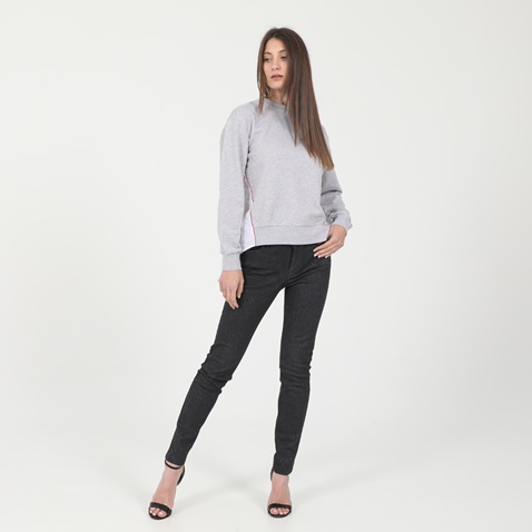 KARL LAGERFELD-Γυναικεία φούτερ μπλούζα KARL LAGERFELD 211W1801 FABRIC MIX γκρι λευκή