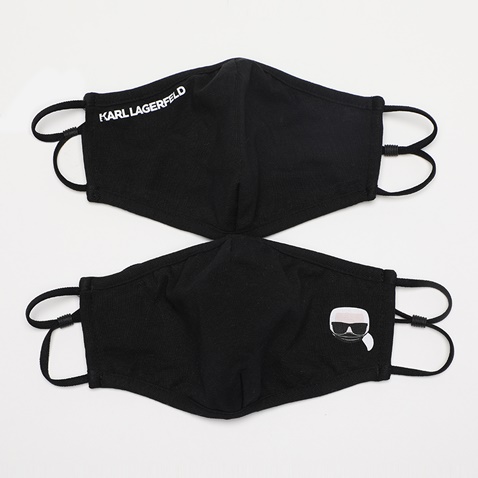 KARL LAGERFELD-Μάσκες προστασίας σετ των 2 KARL LAGERFELD 211W3910 IKONIK μαύρες