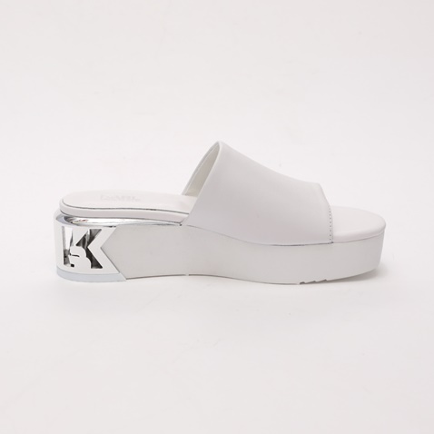 KARL LAGERFELD-Γυναικεία δερμάτινα mules KARL LAGERFELD MULE SANDALS λευκά
