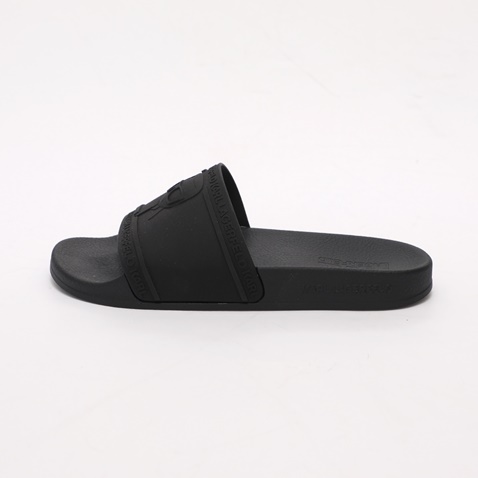 KARL LAGERFELD-Γυναικεία slides KARL LAGERFELD KL80919 IKONIC RELIEF SLIDE μαύρα