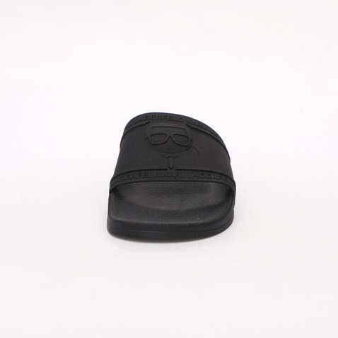 KARL LAGERFELD-Γυναικεία slides KARL LAGERFELD KL80919 IKONIC RELIEF SLIDE μαύρα
