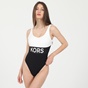 MICHAEL KORS-Γυναικείο ολόσωμο μαγιό MICHAEL by Michael Kors Solid Logo Cover Up Scoop Back ασπρόμαυρο