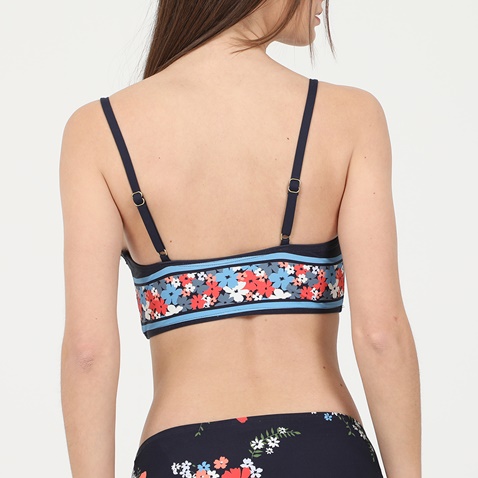 MICHAEL KORS-Γυναικείο μαγιό μπικίνι top MICHAEL by Michael Kors Floral Border Bralette Top μπλε