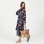 MICHAEL KORS-Γυναικείο μακρύ κιμονό MICHAEL by Michael Kors Floral Border Kimono Cover Up μπλε