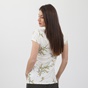 TED BAKER-Γυναικεία μπλούζα TED BAKER PAPYRUS PRINTED FITTED λευκή πράσινη