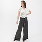TED BAKER-Γυναικεία μπλούζα TED BAKER PAPYRUS PRINTED FITTED λευκή πράσινη