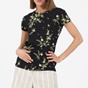 TED BAKER-Γυναικεία μπλούζα TED BAKER PAPYRUS PRINTED FITTED TEE μαύρη κίτρινη