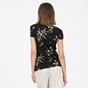 TED BAKER-Γυναικεία μπλούζα TED BAKER PAPYRUS PRINTED FITTED TEE μαύρη κίτρινη