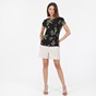 TED BAKER-Γυναικεία μπλούζα TED BAKER PAPYRUS PRINTED FITTED TEE μαύρη κίτρινη