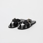 TED BAKER-Γυναικεία flat πέδιλα TED BAKER BUCKLE DETAIL FLAT SANDALS μαύρα
