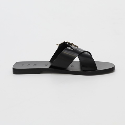 TED BAKER-Γυναικεία flat πέδιλα TED BAKER BUCKLE DETAIL FLAT SANDALS μαύρα