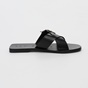 TED BAKER-Γυναικεία flat πέδιλα TED BAKER BUCKLE DETAIL FLAT SANDALS μαύρα