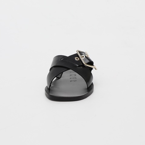 TED BAKER-Γυναικεία flat πέδιλα TED BAKER BUCKLE DETAIL FLAT SANDALS μαύρα