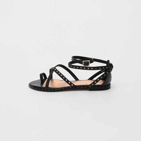 TED BAKER-Γυναικεία σανδάλια TED BAKER FLAT STUDDED GLADIATOR μαύρα