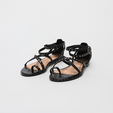TED BAKER-Γυναικεία σανδάλια TED BAKER FLAT STUDDED GLADIATOR μαύρα