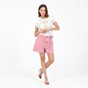 TED BAKER-Γυναικεία βερμούδα TED BAKER UTILITY SHORTS WITH TIE BELT ροζ