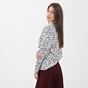 TED BAKER-Γυναικεία μπλούζα TED BAKER METROPOLIS PRINTED WOVEN TOP μαύρη λευκή