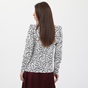 TED BAKER-Γυναικεία μπλούζα TED BAKER METROPOLIS PRINTED WOVEN TOP μαύρη λευκή