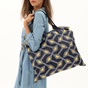 TED BAKER-Γυναικεία τσάντα ώμου TED BAKER 252569 LIP FOLDAWAY SHOPPER μπλε κίτρινη