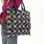 TED BAKER-Γυναικεία τσάντα ώμου TED BAKER 252569 LIP FOLDAWAY SHOPPER μπλε κίτρινη
