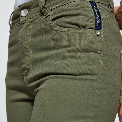 EDWARD JEANS-Γυναικείο jean παντελόνι EDWARD JEANS DORIE-RMS coloured χακί