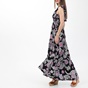 'ALE-Γυναικείο maxi φόρεμα 'ALE μαύρο floral