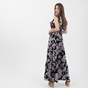 'ALE-Γυναικείο maxi φόρεμα 'ALE μαύρο floral