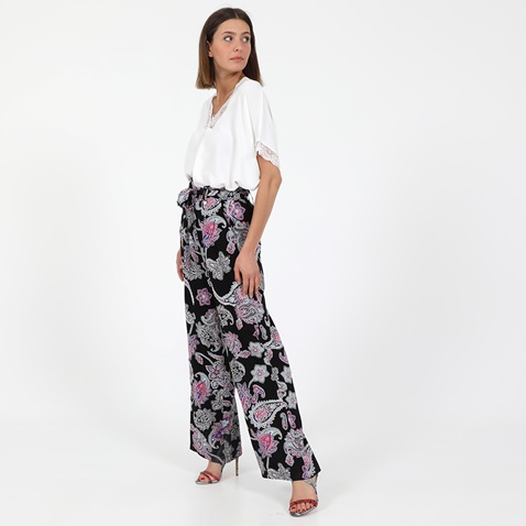 'ALE-Γυναικεία παντελόνα 'ALE μαύρη floral